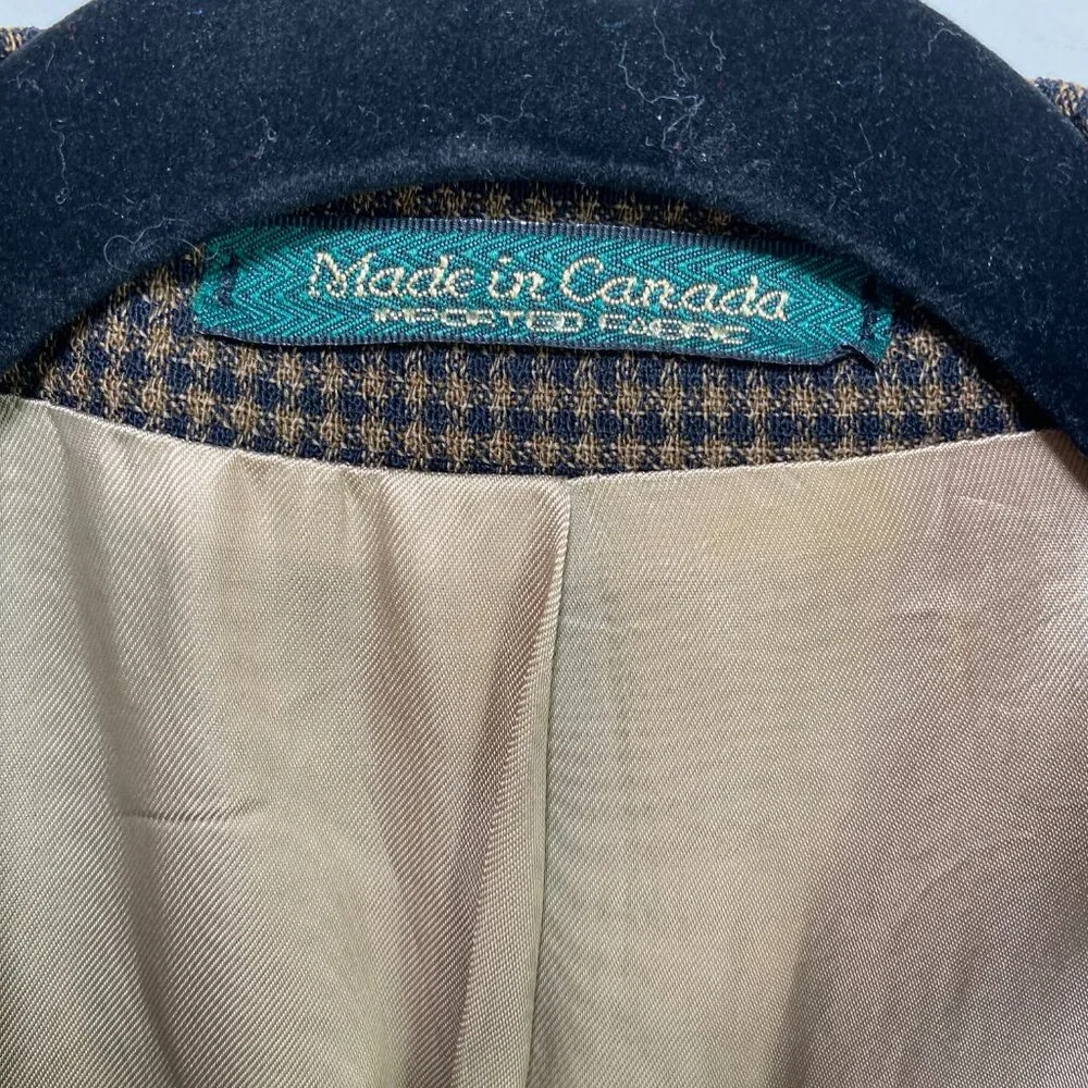 Vintage Marshall Fields 100% Wool Sport Coat Men‎ 40R Brown Herringbone 3 Button